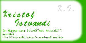 kristof istvandi business card